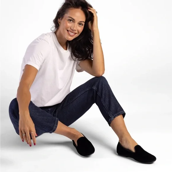 Birdies Black Velvet Loafers - Picture 3 of 5